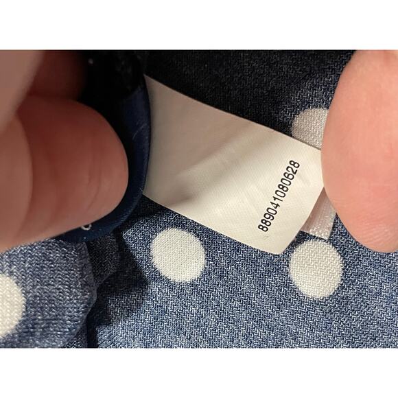 Chaps Dress Polka Dot Knee Length Fit N Flare Sleeveless Womens Medium Blue Flaw - Picture 10 of 13